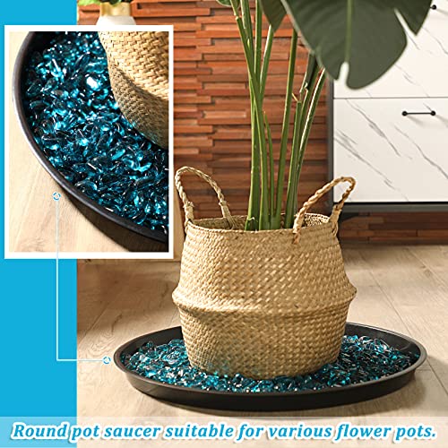 Eccliy 6 Pack Plastic Plant Saucer Heavy Duty Planter Saucers Large Plant Pot Saucers Plastic Water Trays for Indoors and Outdoors Flower Plant Plant Drip (Black,23 Inch) - color: Black, size: 23 Inch, style: Round