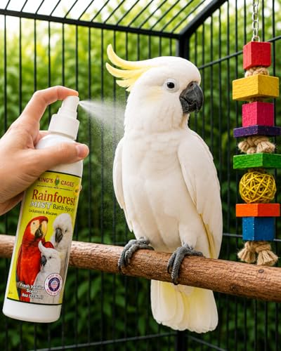 King's Cages Rainforest Mist Bath Spray for Cockatoos & Macaw 8oz. - size: Pk1