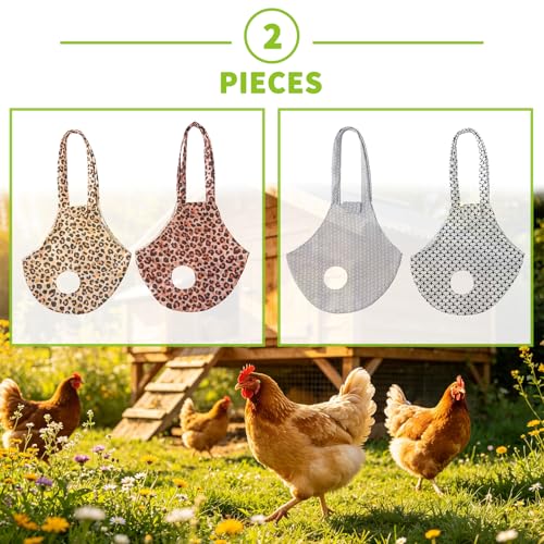 2 Pack Chicken Carrier Machine Washable Poultry Sling Bag | Gentle secure restraint for hens/roosters. Easy one-hand catch & carry. Ideal for medication, transport & daily coop care. - color: Black