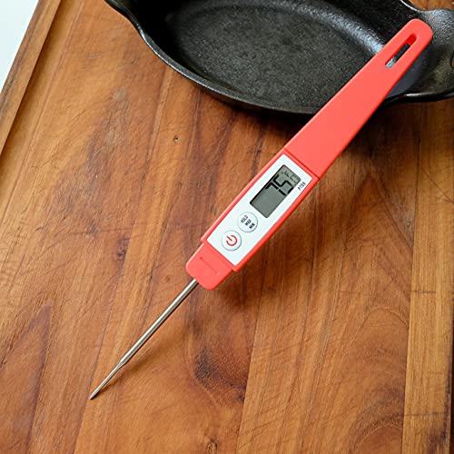 Lavatools PT09 Combo Pack Super-Quick Commercial Grade Digital Thermometer for Cooking, Meat, Candy, Candle, Liquid, Oil, 4.5" & 3" Probe, Splash Proof, °C/°F Toggle, Hold Function - Sambal - color: Sambal, size: Combo Pack