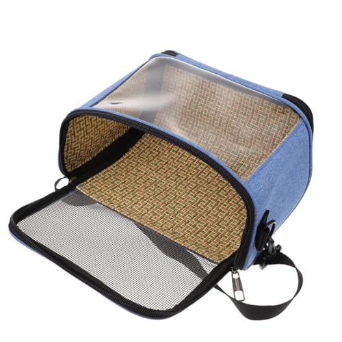 VANZACK Transparent Parrot Carrier Cross Body Pouch Portable Outdoor Bird Cage with Zippered Closure and Adjustable Shoulder Strap for Travel Camping Hiking