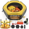 Chick Brooder Box and Heating Plate Starter Kit – Large Indoor Brooder Pen with 75W Adjustable Heat Plate, Feeder, Waterer & Cleaner – Complete All-in-One Chick Coop for 10-15 Chicks
