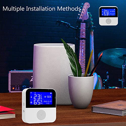 WiFi Thermometer Hygrometer with Waterproof Probe: Smart Temperature Humidity Sensor with LCD Backlit Screen & Calibration Function, App & Buzzer Alert, Indoor Temperature Monitor for Home Pet