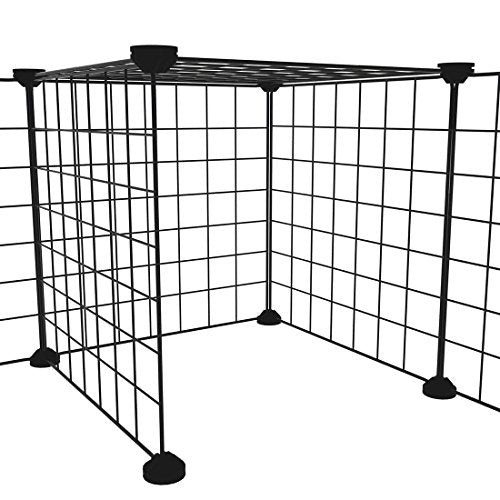 LANGXUN 16pcs Small Animal Playpen with Waterproof Mat, Pet Playpen, Rabbit Guinea Pig Cages, Puppy Kitten Playpen | Indoor & Outdoor Portable Metal Wire Yard Fence 13"x13" - style: 16 Metal Panels & Mat(13'' x 13")