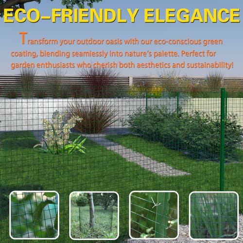 Hardware Cloth 1 inch 24in x 100ft Chicken Wire, Green Garden Fence, 17 Gauge, Vinyl PVC Coated Metal Welded Wire Mesh for Preventing Snakes, Raccoons, Foxes, Poultry Netting - size: 1inx24inx100ft