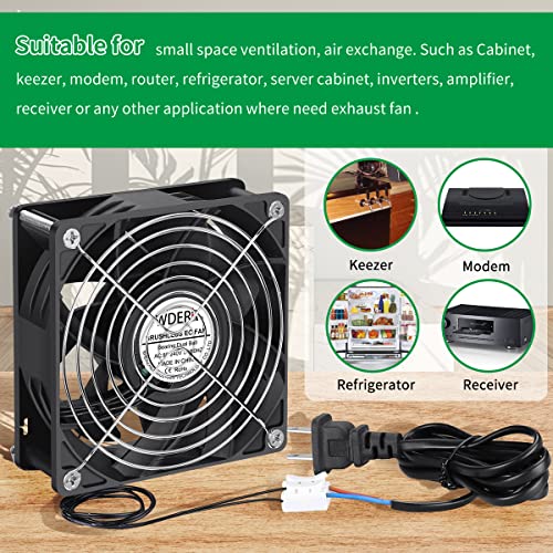 EC 120mm x 38mm Muffin Fan AC 110V 120V Axial Cooling | Ball Bearing, Small 4 inch High Airflow for Electronic Cabinet Server Case Greenhouse Ventilation Exhaust Projects - style: 120mm x 38mm