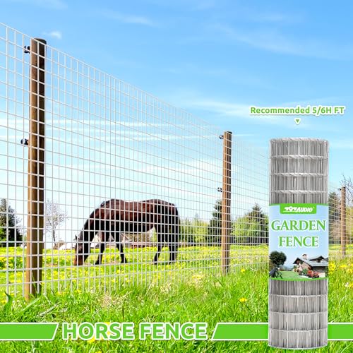 Metal Garden Fence, Hot Dip Galvanized After Welding, 2"x4" 14 Gauge, 72inch H x 50ft L Welded Wire Fencing,2/3/4/5/6ft Tallx50/100 ft Long Hardware Cloth for Yard,Farm,Chicken,Dog,Vegetable Protect - color: Galvanized, size: 2"x4" 72inx50ft