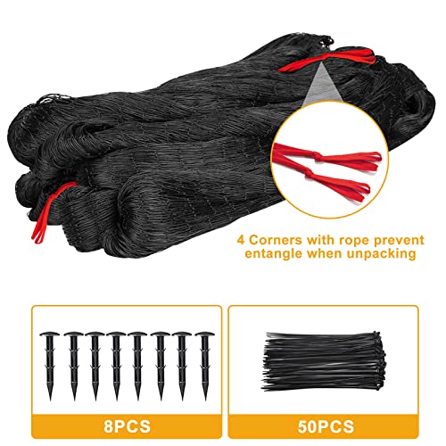 BSTPCOO Bird Netting for Chicken Coop, 25'x50' with 2.4" Square Mesh | Heavy Duty Nylon Poultry Netting, Garden Nettings for Fruit Tree Blueberry Bushes Against Birds, Squirrels, Deers - size: 25'×50'-2.4''