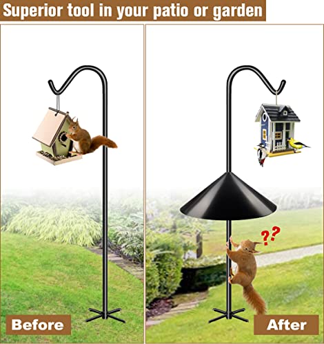 Squirrel Baffle for Bird Feeder Pole, Outside Pole Mount Bird House Guard for Outdoor Shepherd’s Hook, 19 Inch Diameter, 1 Pack - size: Pole mount-1