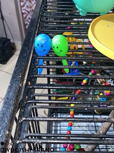 10-Pack Bird Toys for Parrots – Natural Rattan and Plastic Bell Balls | Safe, Fun Cage Decor, Foot Exercise, 1.5'' - 5.5'' - size: 1.5'' - 5.5''