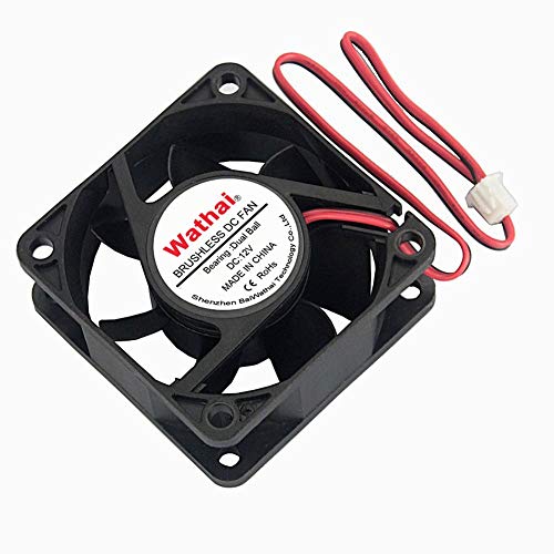 Wathai 60mm x 60mm x 25mm 12V DC Case Fan Brushless Cooling Fan Dual Ball 2P - style: 12V Ball 60mm