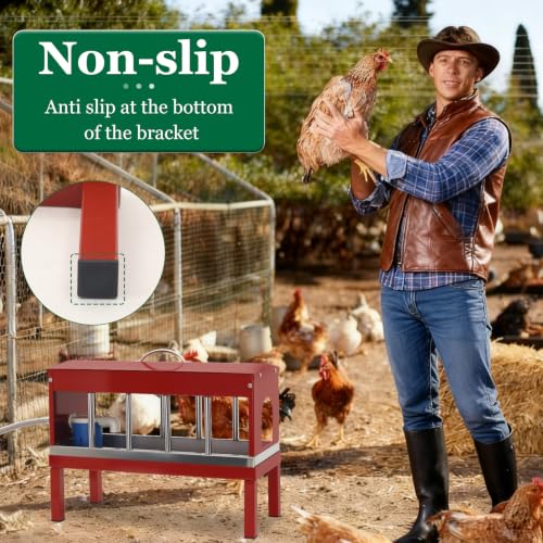 Automatic Chicken Waterer Stainless Steel with Stand Pigeon, Duck, Goose | Adjustable water level float valve system, 11 water holes, Gravity-fed, Removable top dust cover, Garden Hose & quick connect