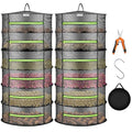 VIVOSUN 2-Pack 6-Layer Mesh Drying Rack Hanging Design with Green Zippers for Dehydrating, Indoor and Outdoor (Pruning Shears Included) - size: 6 Layer, style: 2 Pack