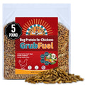 Buff Clucks Grub Fuel Black Soldier Fly Larvae for Chickens, Chick Feed 5lb | Chicken Snack for Poultry, Chicken Treats for Laying Hens, Dried BSFL Rich in Protein, Calcium, Fiber, Essential Fatty Acids - size: 5 Pound (Pack of 1)