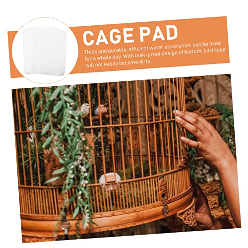Yardwe 100pcs Bird Cage Paper Pads Disposable Absorbent Urine Liners for Parrots Birds Cage Accessories Pads for Healthier Environments