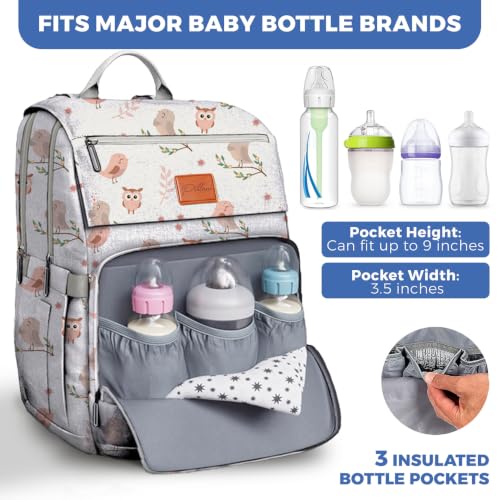 Baby Diaper Bag Backpack - Large Bag for Boys & Girls, Waterproof Diaper Backpack - Travel Diaper Bags w/Changing Pad, Baby Registry Search & Shower Gifts - Essentials Must Haves Newborn Stuff - color: N. Baby Birds, style: Classic