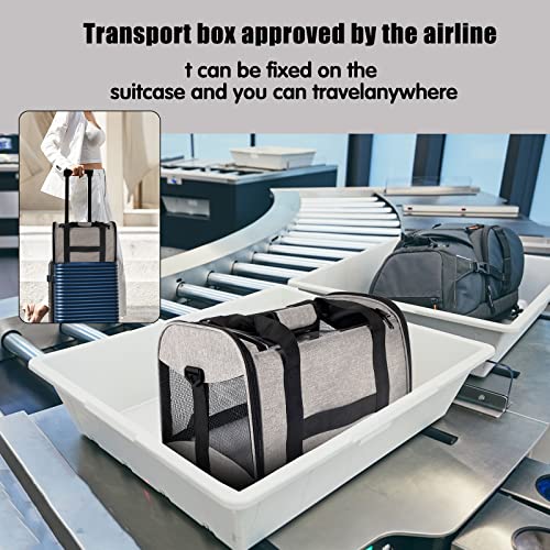 Cat Carrying Case - Pet Carrier Airline Approved, Protable and Breathable Pet Travel Carrier Removable Fleece Pad, Collapsible Cat Carrier Dog Carrier for Medium Cats Small Cats Dogs (X-L Grey&Black) - color: grey&black, size: 20.0"L x 13.0"W x 13.0"H
