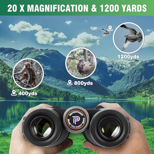 20x55 Binoculars for Adults High Powered,with Phone Adapter | Large View Waterproof Optics with Clear Low Light Vision, Easy Focus for Hunting, Bird Watching, Concerts, Sports - color: Dark