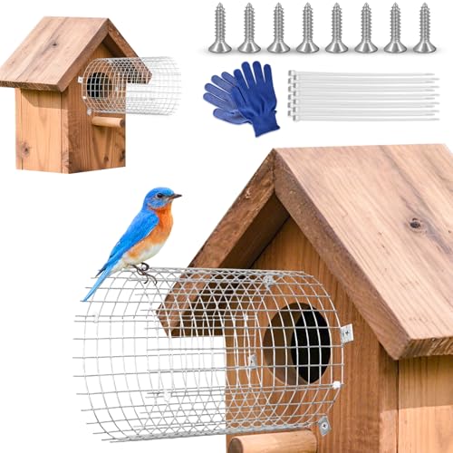 2Pcs Bluebird House Protector Guards, Stainless Steel Birdhouse Hole Entrance Protector for Birdhouse Entrance Protection By Keeping Out Predators and Their Babies Safe