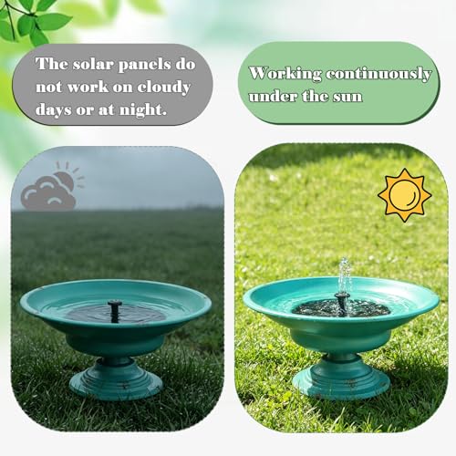 Solar Bird Bath Fountains, Bird Bath for Outside with cast Iron Base | bird bath fountains solar power;Rustproof & Weatherproof;bird bath bowl for outdoor garden and patio decoration