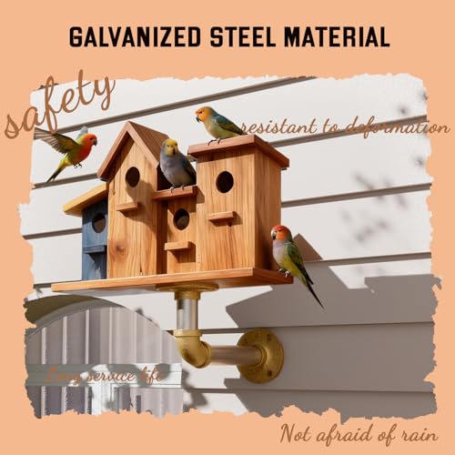 Bird House Bracket, Heavy-Duty Outdoor Windproof Anti-Swing Fall-Proof Holder for Bird Houses, Nesting Boxes, Feeders, Mountable on Tree Trunks, Eaves, Walls, Attractive Scenic Design (Patented) - size: 1pc