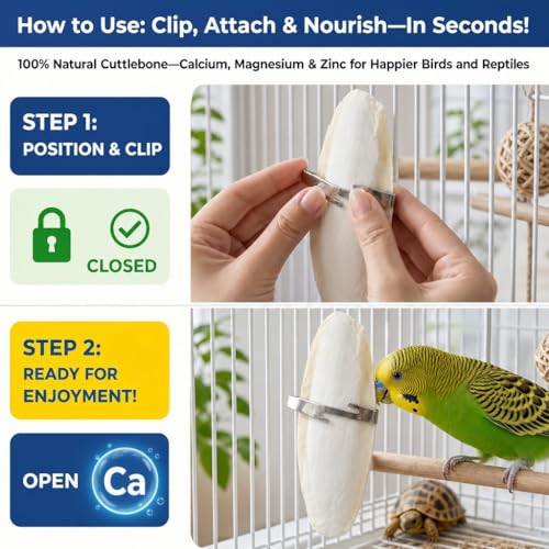 Birds LOVE 5.5-6″ Cuttlebone for Birds – 100% Natural Sun-Dried Calcium & Beak Conditioning Supplement for Parakeets, Budgies, Cockatiels, Finches & Canaries – 6 Pack with Holder – Made in Vietnam - size: 1 Count (Pack of 1)