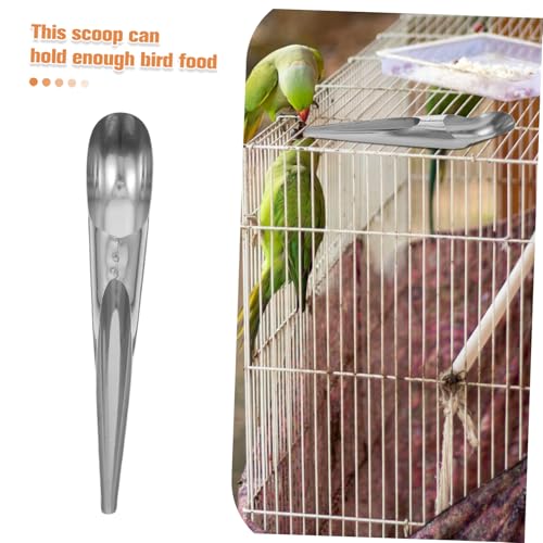 Toyvian Stainless Steel Bird Food Filler Scoop Parrot Feeding Spoon for Easy Filling of Bird Feeders User-Friendly Design