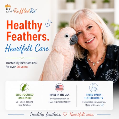 UnRuffledRx Aloe Vera Bird Spray for Parrots | Gentle Daily Support for Itchy Skin, Scratching, Dry Feathers & Feather Comfort | Fragrance Free & Safe if Preened, 8 oz - size: 8 Fl Oz (Pack of 1)