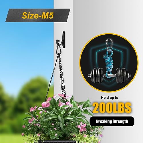 8 Pcs Carabiner Clip Spring Snap Hook - M5 1.97 Inch Heavy Duty Snap Hooks Quick Link for Hiking Camping Fishing Swing Hammock, 200lbs Capacity - color: M5 (1.97Inch)-8Pcs