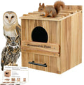 Large Owl Houses for Outdoors, 17" x 12.5" x 12.5" Barn Owl Box | Extra Wide Wooden Bird Nesting Box with Removable Entrance Plate - Habitat for Barn, Screech, Boreal, Saw-Whet & Elf Owls