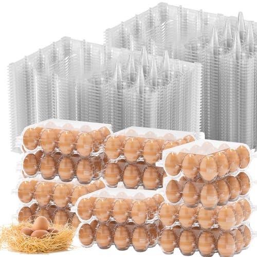 180 Pack Egg Cartons Cheap Bulk 12 Count Plastic Egg Containers 3x4 Grids | Reusable Bulk Egg Carton Clear Egg Holder for Home Ranch Farm Commercial Market Display Plastic Egg Contain for Craft Project - size: 180Pack-3x4 Grids