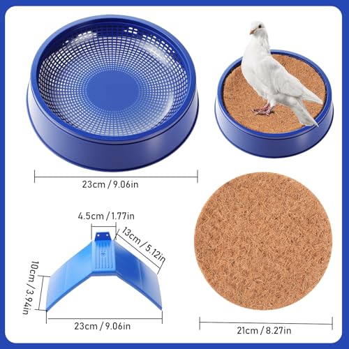 16pcs Pigeon Supplies Set 4pcs Pigeon Nest Bowl with 4pcs Coconut Palm Mat Nest Box Pads 8pcs Dove Rest Stand Pet Cage Supplies for Racing Pigeons Doves Quails Small Birds