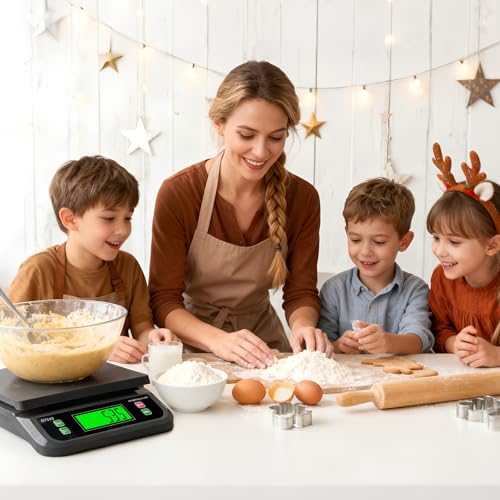 66lbs/30kg Large Digital Kitchen Scale with 6 Unit & Tare Funtion | Food Scale for Baking Cooking Bread Meat Scales with Prep Counting LCD Display with Adapter Grey - color: Grey-30kg, size: Grey-30kg