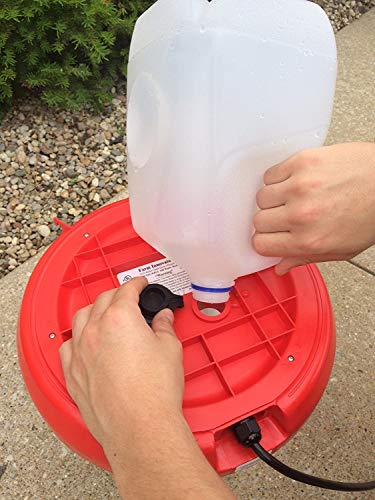 Farm Innovators HPF-100 Thermostatically Controlled Heated 3 Gallon Plastic Outdoor Year Round Hanging Poultry Chicken Water Fountain, Red (2 Pack) | 100-Watt Thermostatic Hanging Poultry Water Fountain, Plastic Drinker for Outdoor Chickens, Ducks & Lives