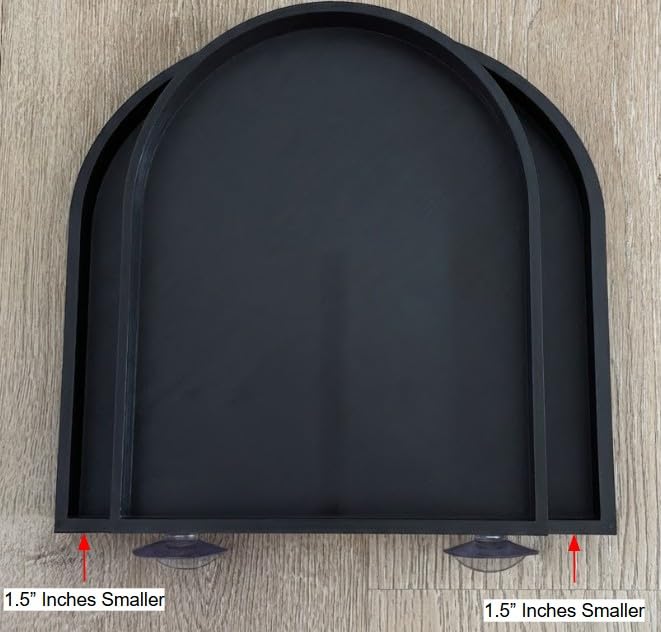CleanPerch™ Bird Food Waste Catcher Tray with Suction Cups. Half Stadium Shape That attaches to Windows. Reduces Scatter, Easy-Clean, and Low-Profile (Black, 9" x 11.5" x 3.7) - color: Black, size: 9" x 11.5" x 3.7"