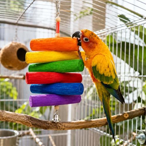 Bonka Bird Toys 2036 Rainbow Sola Natural Shredding Chewing Colorful Parrot Parrotlet African Grey
