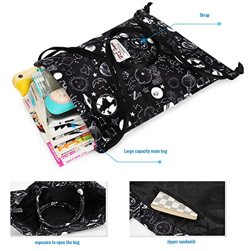 Van Caro Drawstring Backpack String Bag Sackpack Cinch Daypack Fashion Shoulder Bags - color: 7005 Black