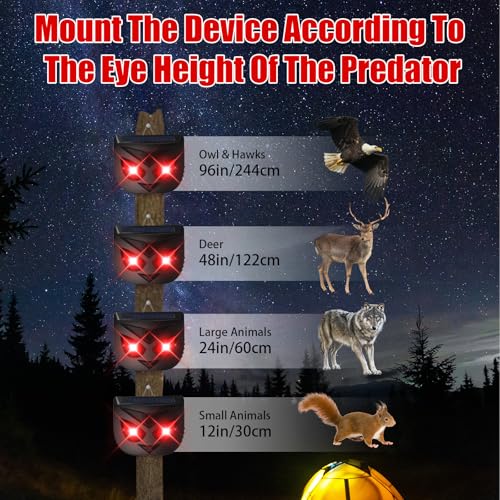 8 Pack Solar Nocturnal Animal Repeller Coyote Deterrent for Yard Predator Deterrent Animal Repellent Predator Eyes for Deer Fox Raccoon Skunk Predator Lights for Chicken Coop Farm Yard