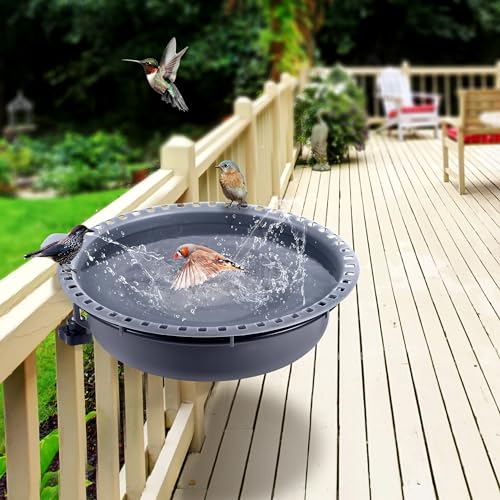 Bird Baths for Outdoors, Bird Bath Bowl Water Feeder Outdoor for Hummingbirds for Garden Yard Patio Lawn, Ideal for Attracting Birds(Deck Mounted Style) - style: Deck Mounted Style