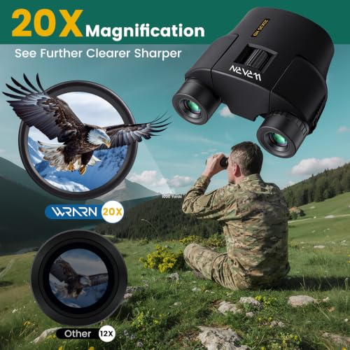 20X30 Compact Binoculars for Adults Bird Watching Travel, Black | High Power, Low Light Vision, Large Eyepiece Easy Focus for Sightseeing Hiking Camping Cruise Concert - color: Black