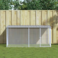 Chicken Coop with Roof, Large Galvanised Steel Poultry Cage for Backyard, 79.9 x 38.6 x 35.4 inch Outdoor Run for Hens and Small Animals, Weather-Resistant Pet Enclosure