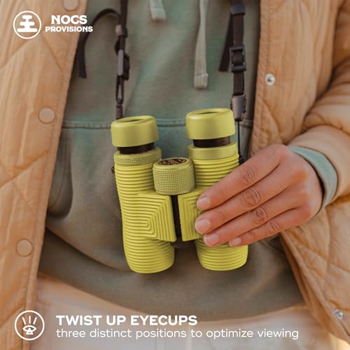 Nocs Provisions Field Issue Compact 8x32 Waterproof Binoculars Shockproof | Fogproof, 8X Magnification, Bak4 Prism, Multi-Coated Lenses for Adults & Kids, Bird Watching, Hunting & Wildlife Viewing - color: Banana Slug Yellow, size: 8x32