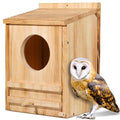 Barn Owl House, Owl Nesting Box for Outside,Wooden Screech Owls Nesting Box | Wooden Screech Owls Nesting Box, Caliber Round Hollow Outdoor Bird's Boxes, Suitable for Wildlife Screech, Barred - size: 15.75''High