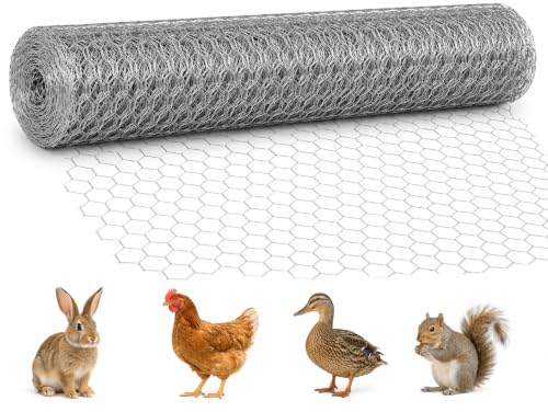Chicken Wire Fence 1.2 Inch Hexagonal Mesh, Galvanized Wire Mesh Roll, Poultry Netting for Chicken Coop, Garden Fence, Rabbit Fence, Craft Projects, Yard and Plant Protection (40in*99FT) - size: 40in*99FT