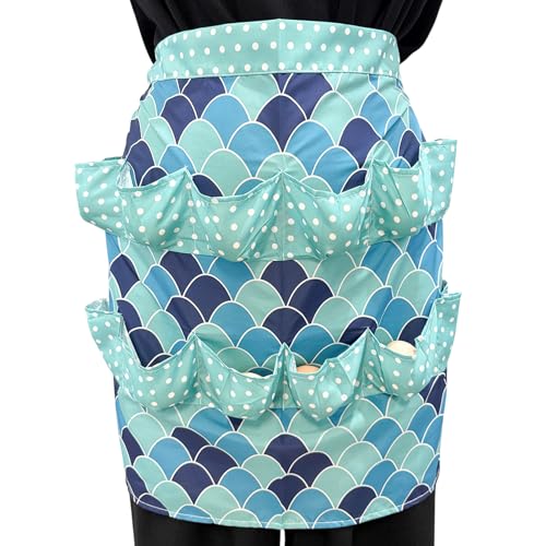 Egg Apron, Egg Collecting Apron with 12 Pockets for Fresh Eggs - Gathering Eggs from Chickens, Ducks, and Geese - color: As Shown