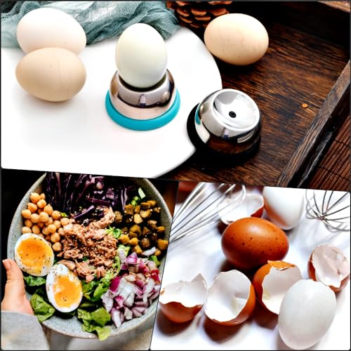 Egg Piercer for Raw Eggs, Stainless Steel Egg Poker for Boiling Eggs, Great Eggshell Peeler Tool to Get Good Hard Boiled Eggs, Egg Hole Puncher Pricker with Retractable Pin, Black - color: Black