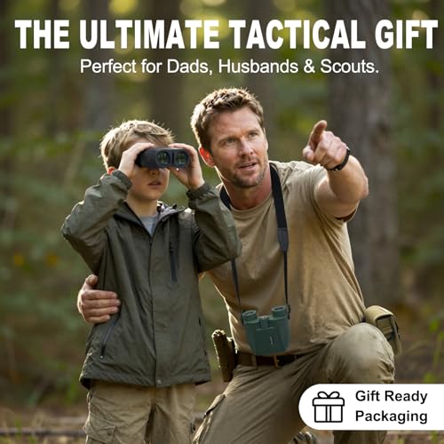 12x25 Compact Binoculars for Adults and Kids - Small Pocket Binoculars with 600D MOLLE Pouch - Phone Adapter and Wide Strap for Cruise Travel Hiking Bird Watching Concerts Outdoor Gift