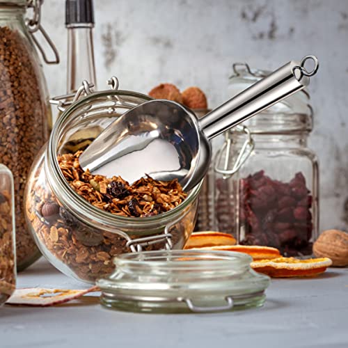 TeamFar Stainless Steel Ice Scoop, 5 Ounces Small Metal Food Candy Scoop | for Kitchen Bar Party Wedding, Heavy Duty & Sturdy, Easy Storage & Versatile, Mirror Finish & Smooth Edge, Silver - size: 5 oz