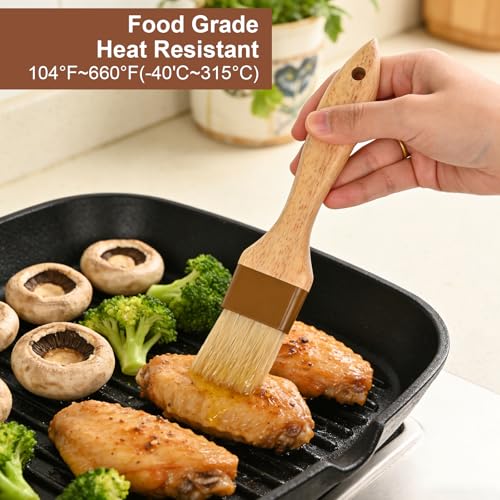 4 pcs Pastry Brush, Natural Bristle Basting Brush for Cooking and Baking, Premium BBQ Brushes for Butter, Oil, Egg, Sauce, Turkey, Marinade and Kitchen Food by SFIUYLB - color: 1inch & 1.5inches -- 4PCS