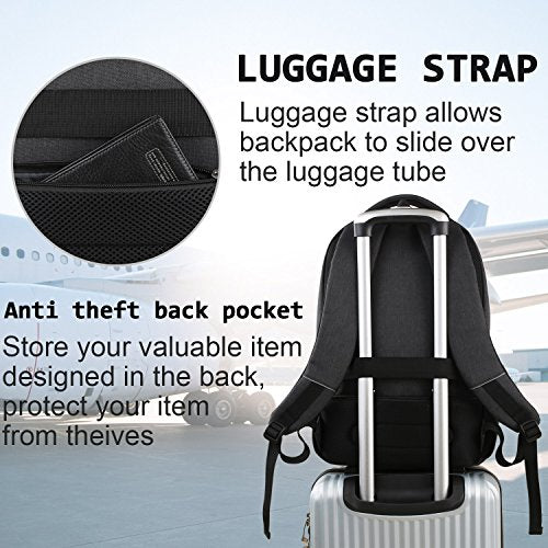 Laptop Backpack,Business Travel Anti Theft Slim College Backpack | Water Resistant Durable Computer Bag Gift for Women & Men Fits 15.6 Inch Laptop and Notebook - Black - color: Black, size: 15.6 Inch, style: Laptop
